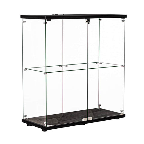 Luxury Glass Display Cabinet Lockable Collections Storage 2 Tier
