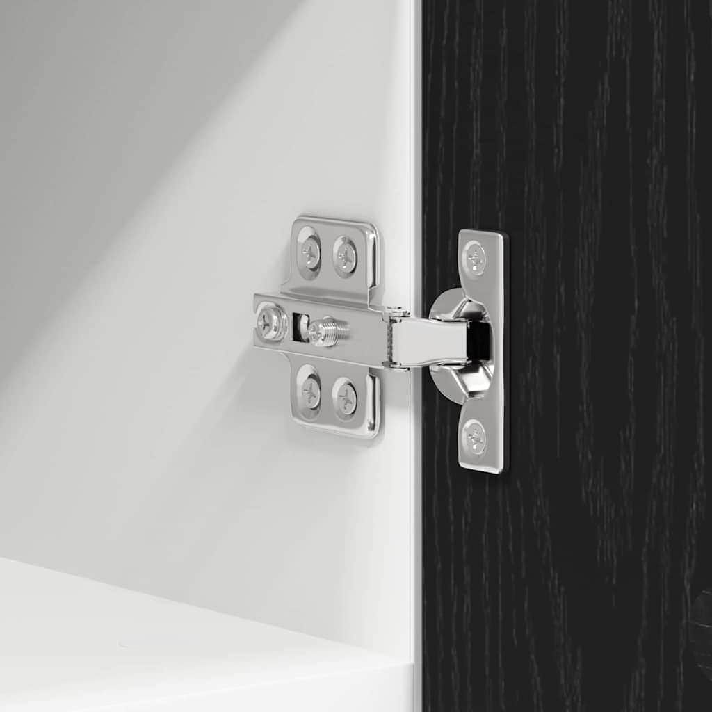 Luxury Hanging Cabinet Riga Black Oak and White - Designer Finish with Black colour