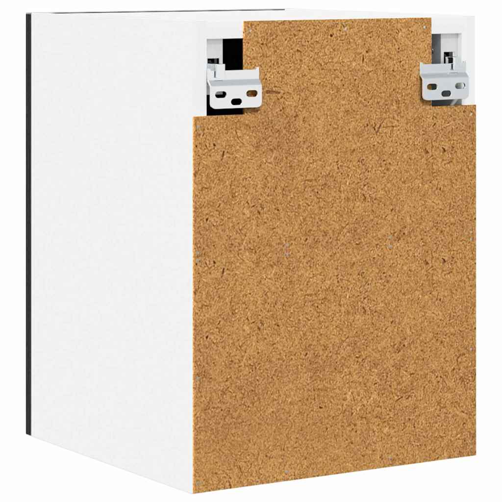 Luxury Hanging Cabinet Riga Black Oak and White - Designer Finish