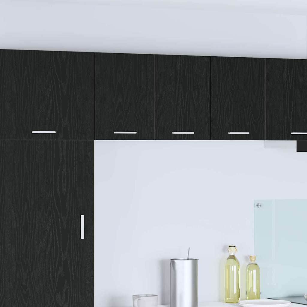Luxury Hanging Cabinet Riga Black Oak and White - Designer Finish