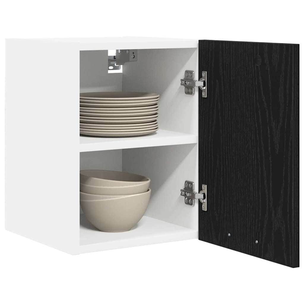 1vty - Luxury Hanging Cabinet Riga Black Oak and White - Designer Finish