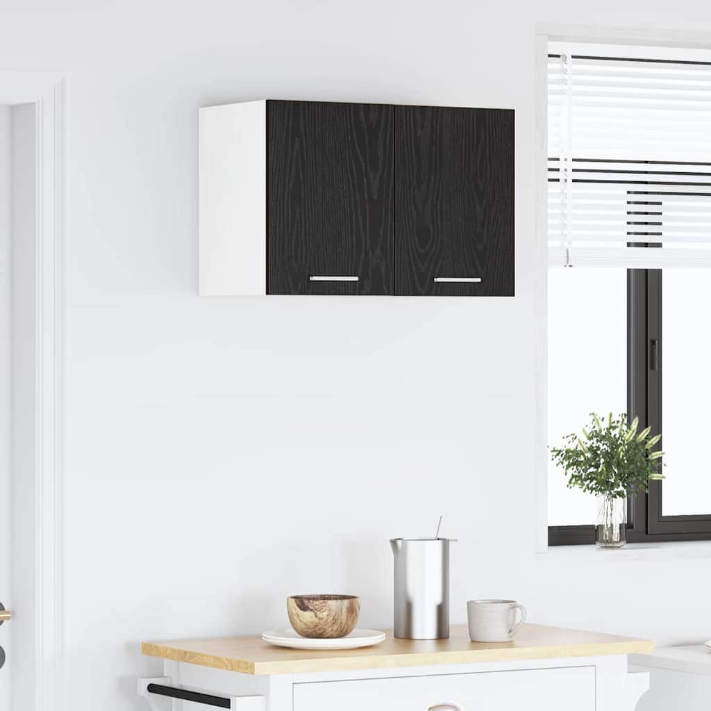 Luxury Hanging Cabinet Riga Black Oak and White - Designer Finish | 1vty