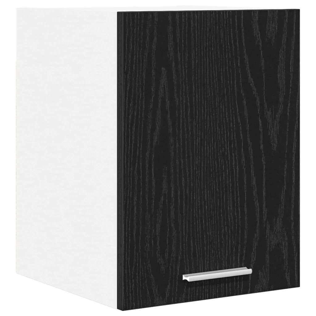 Luxury Hanging Cabinet Riga Black Oak and White - Designer Finish