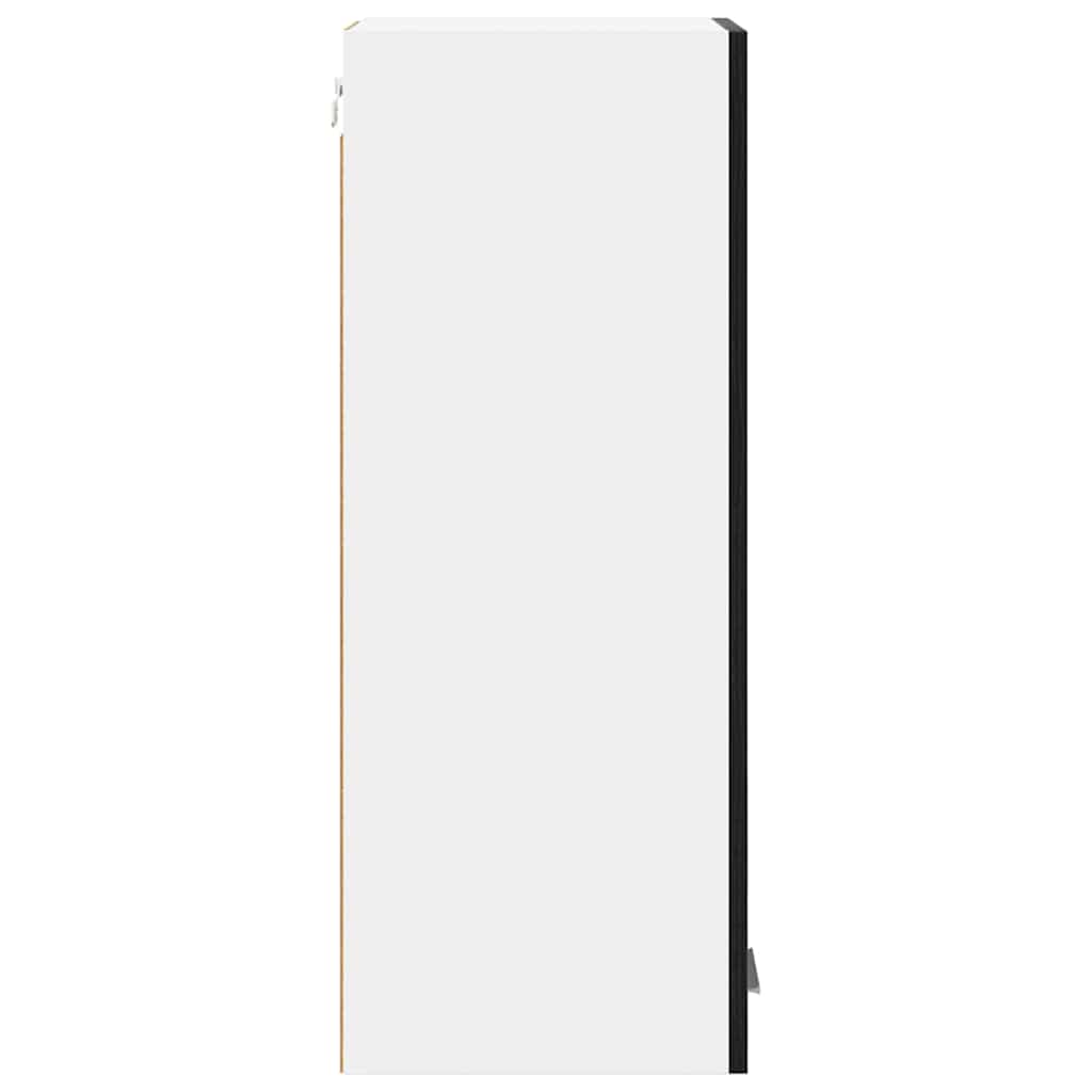 Luxury Hanging Cabinet Riga Black Oak and White - Soft Upholstery, Black colour