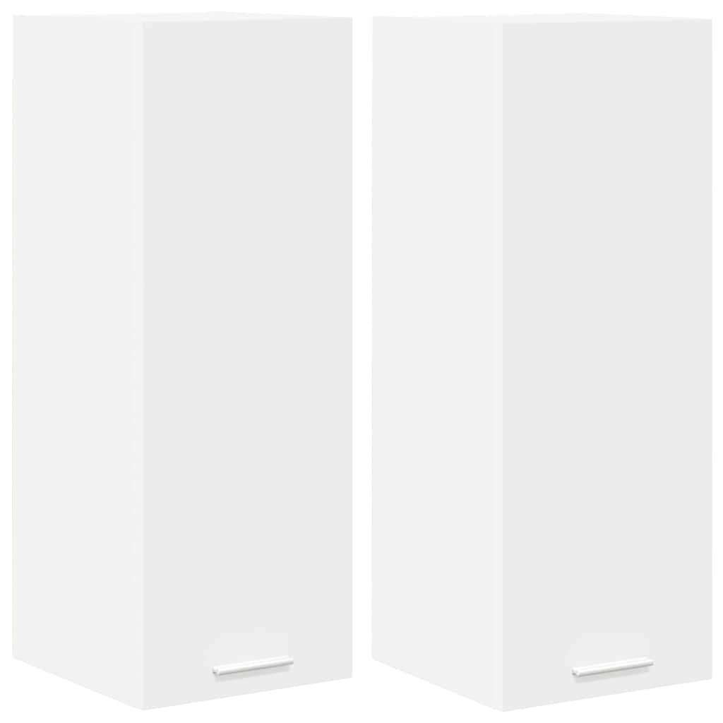 2 Pcs - Luxury Hanging Cabinet with Shelf Riga 2 pcs White - Sturdy Frame