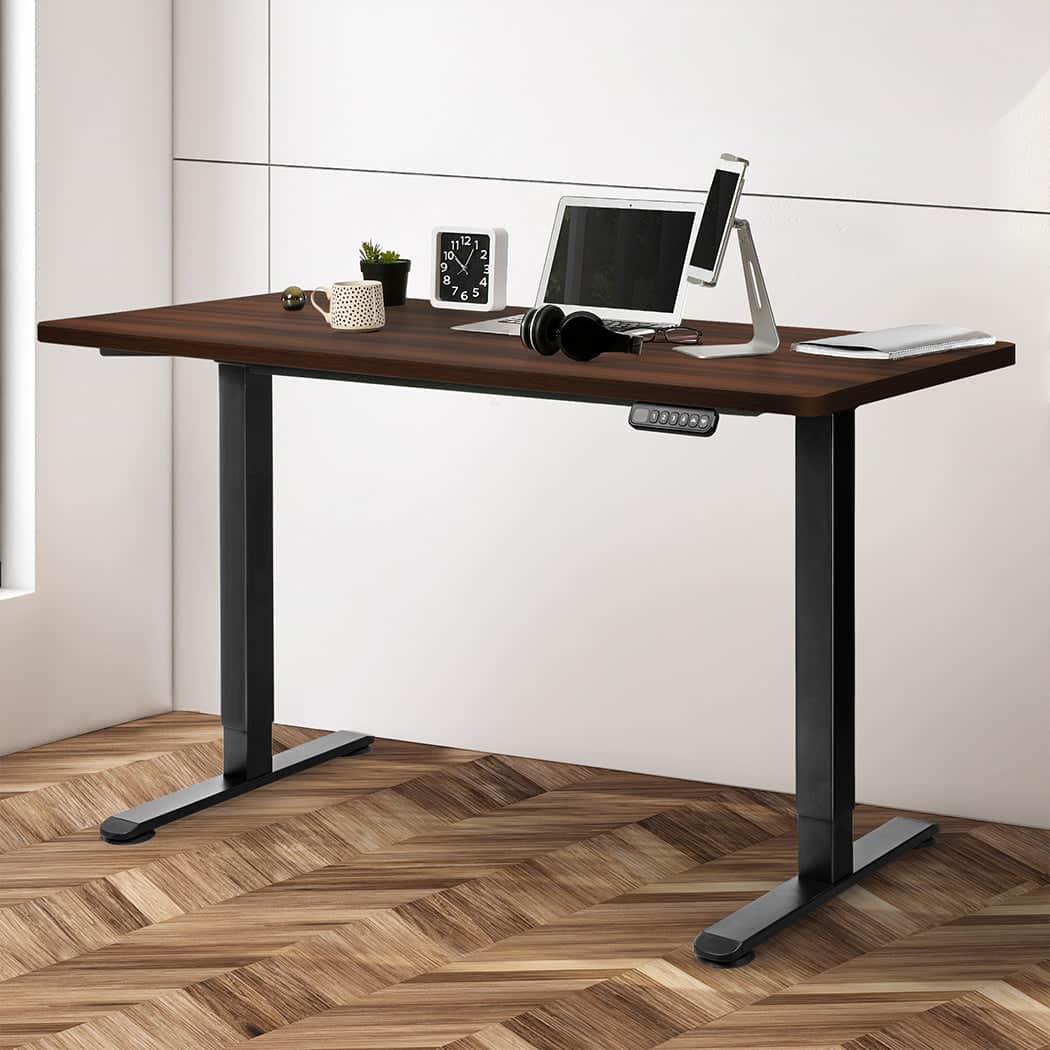 Luxury Motorised Standing Desk Adjustable 140cm Walnut 1000x 1MM