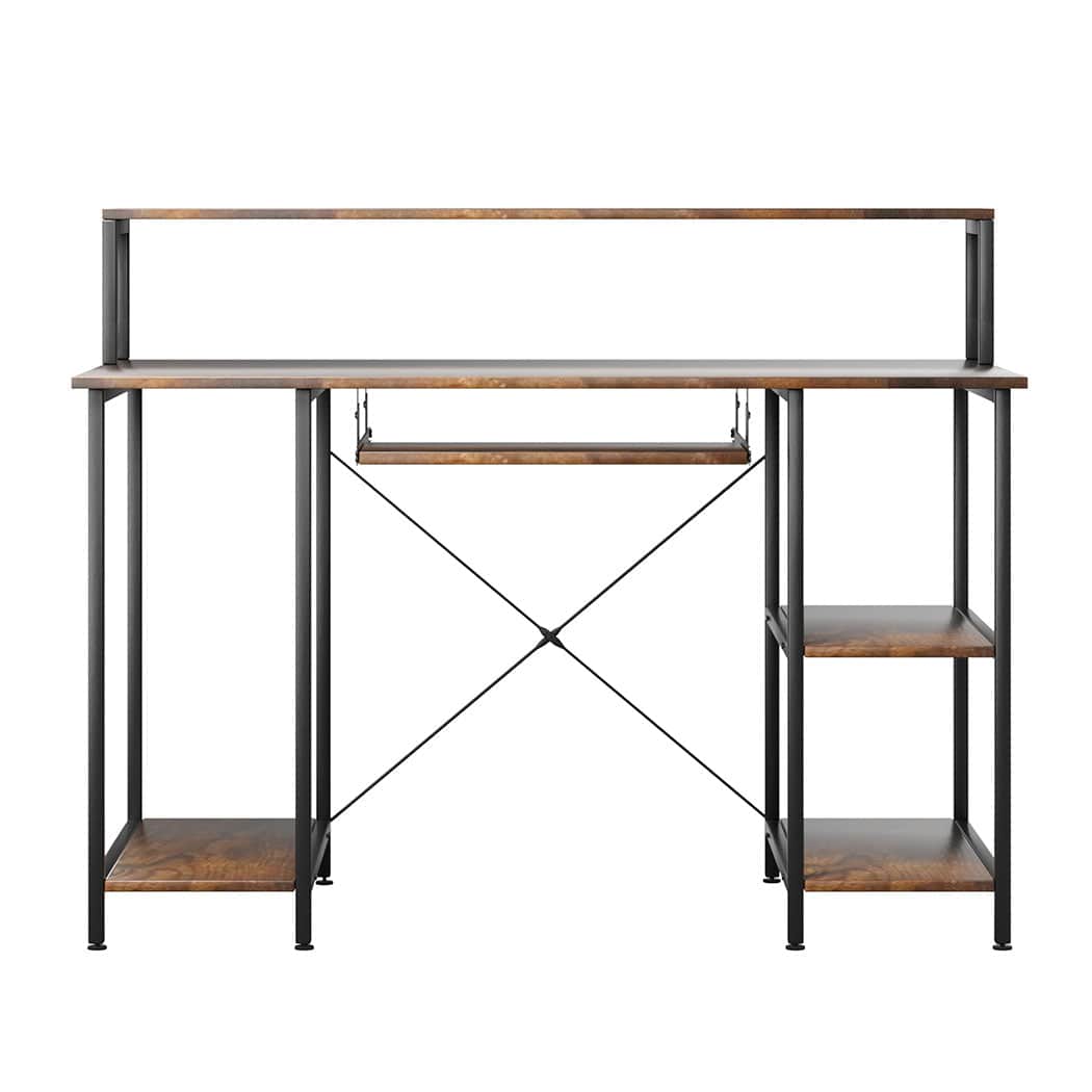 Luxury Office Gaming Computer Desk Brown  Multipurpose Use Classic