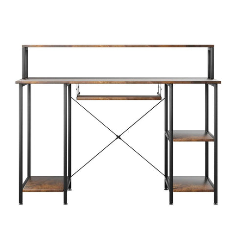 Luxury Office Gaming Computer Desk Brown  Multipurpose Use Classic