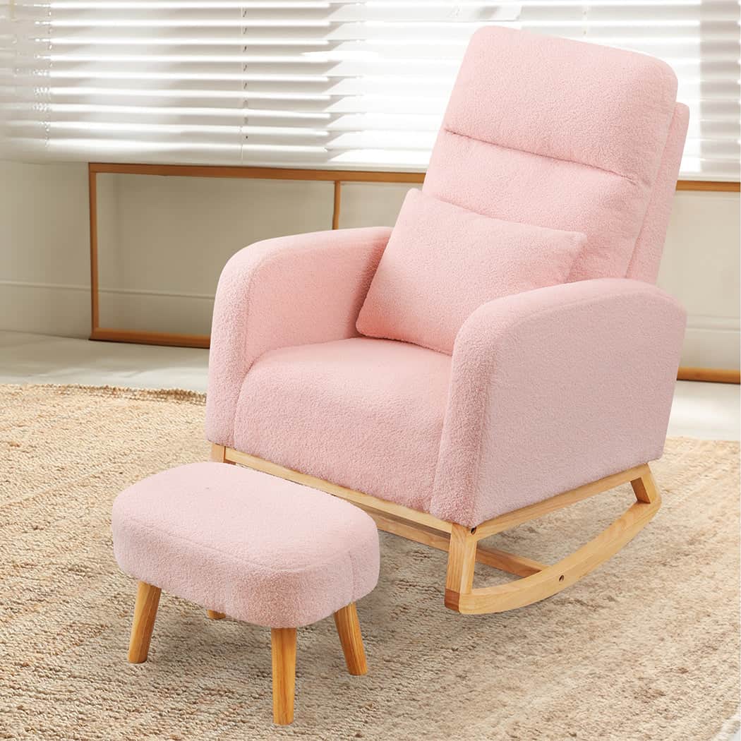 Luxury Rocking Chair Ottoman Footrest With Side Pocket  Comfortable