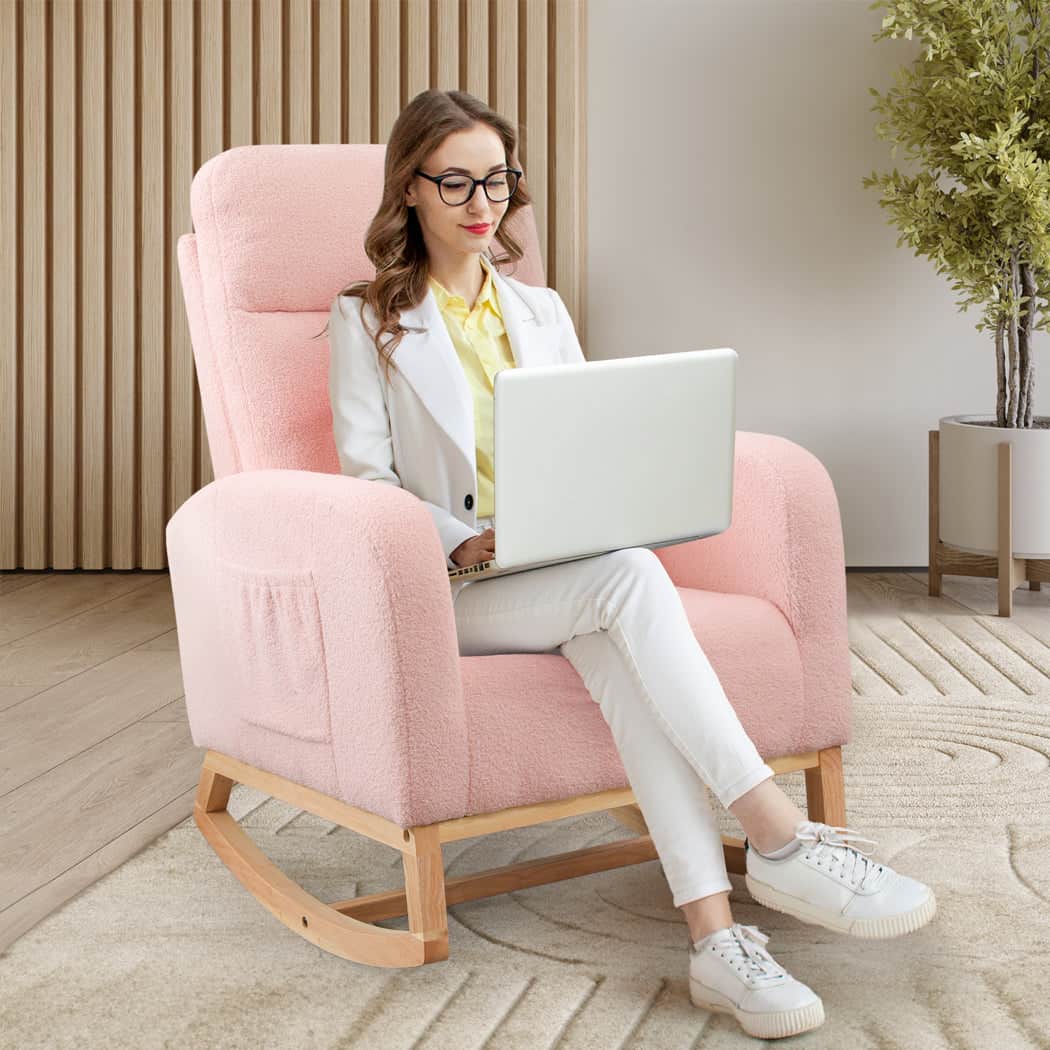 Luxury Rocking Chair Ottoman Footrest With Side Pocket  Comfortable