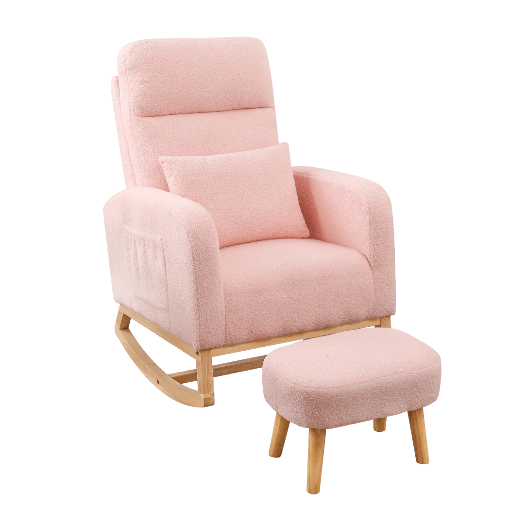 Luxury Rocking Chair Ottoman Footrest With Side Pocket  Comfortable