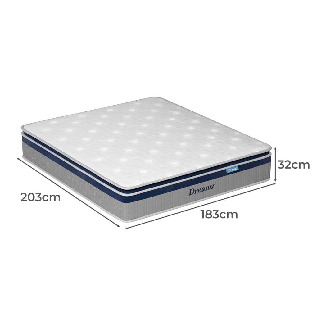 Luxury Spring Mattress Pillow Top All Sizes 32CM  Soft Cushion