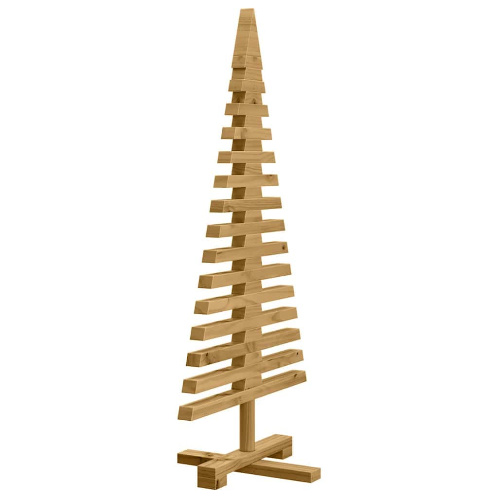 Luxury Wooden Christmas Tree with Stand Brown 90cm Solid pine wood