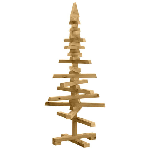Luxury Wooden Christmas Tree with Stand Brown 90cm Solid pine wood