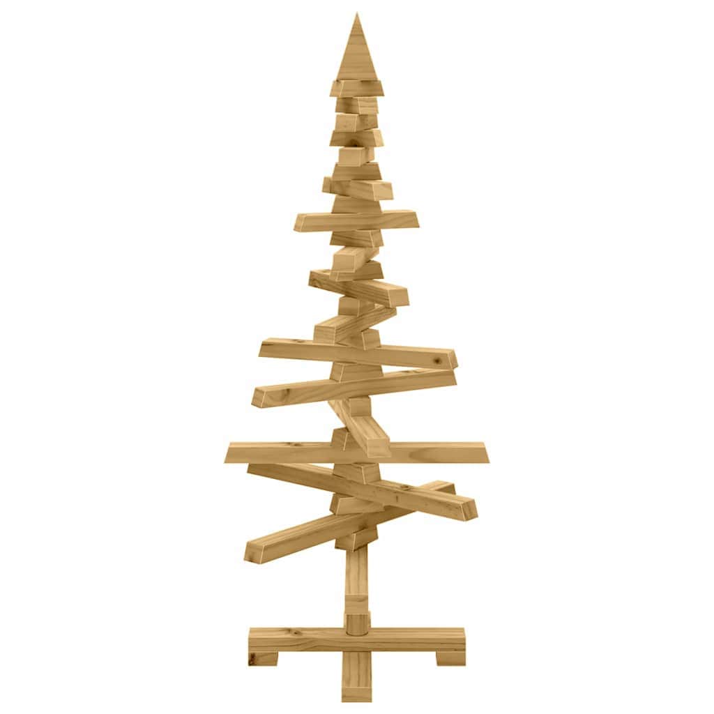 Luxury Wooden Christmas Tree with Stand Brown 90cm Solid pine wood