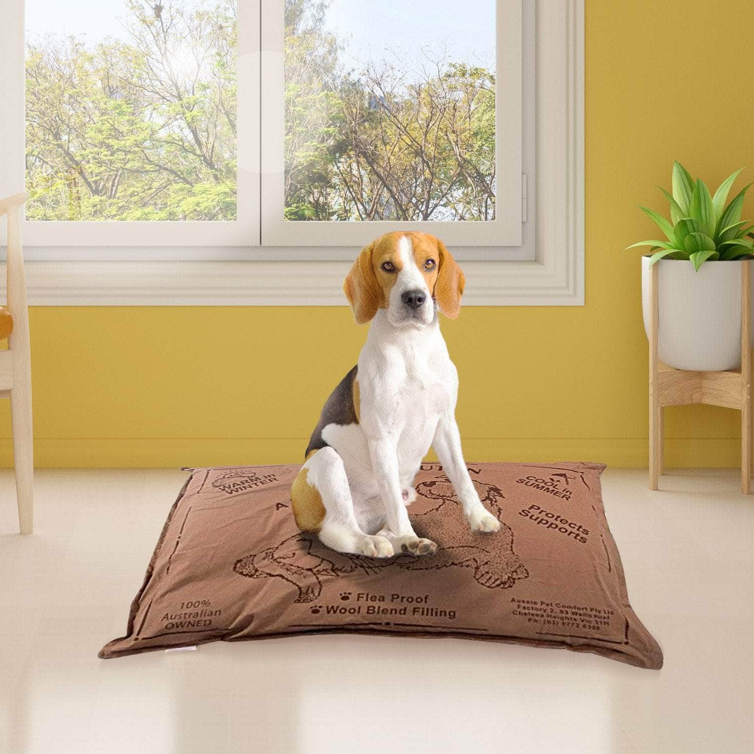 Made Comfy Pet Futon Dog 90cm Wool Blend Medium - Brown | Brown colour