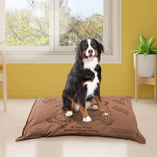 102Cm - Made Comfy Pet Futon Dog Bed 102cm Wool Blend Large Brown Plush