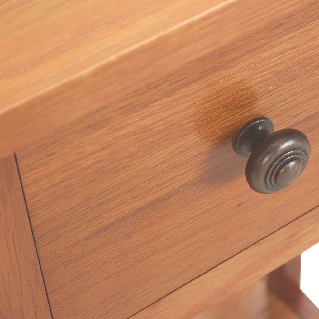 Magazine Table with Drawer Solid Oak Wood