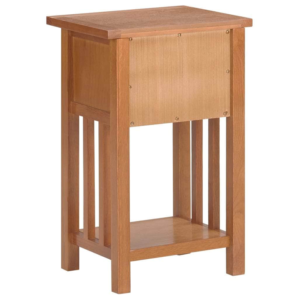 Magazine Table with Drawer Solid Oak Wood