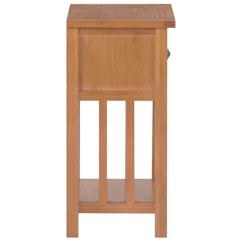 Magazine Table with Drawer Solid Oak Wood