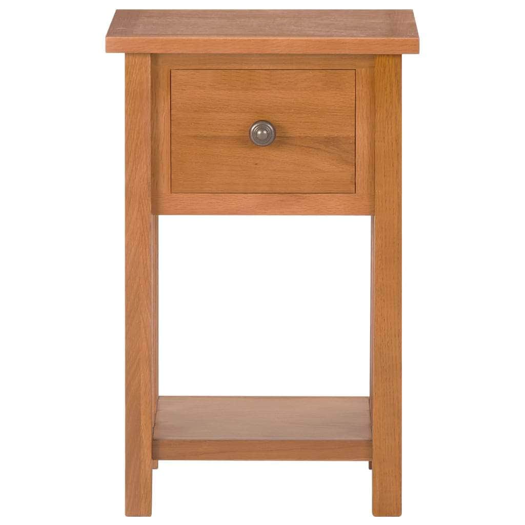 Magazine Table with Drawer Solid Oak Wood