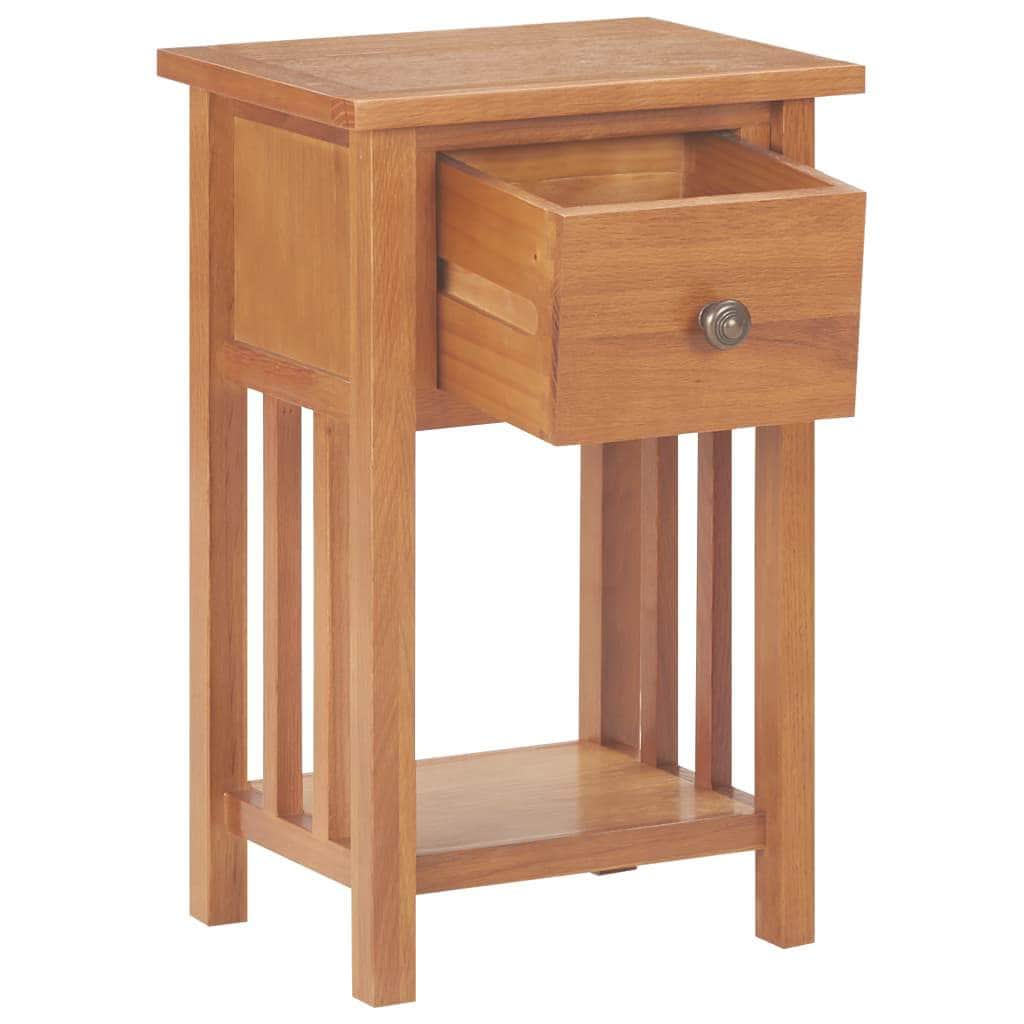 Magazine Table with Drawer Solid Oak Wood