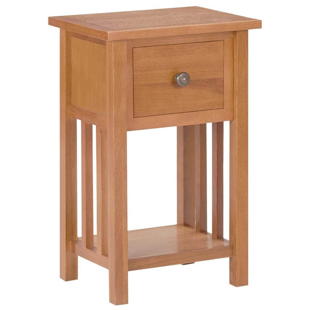 Magazine Table with Drawer Solid Oak Wood