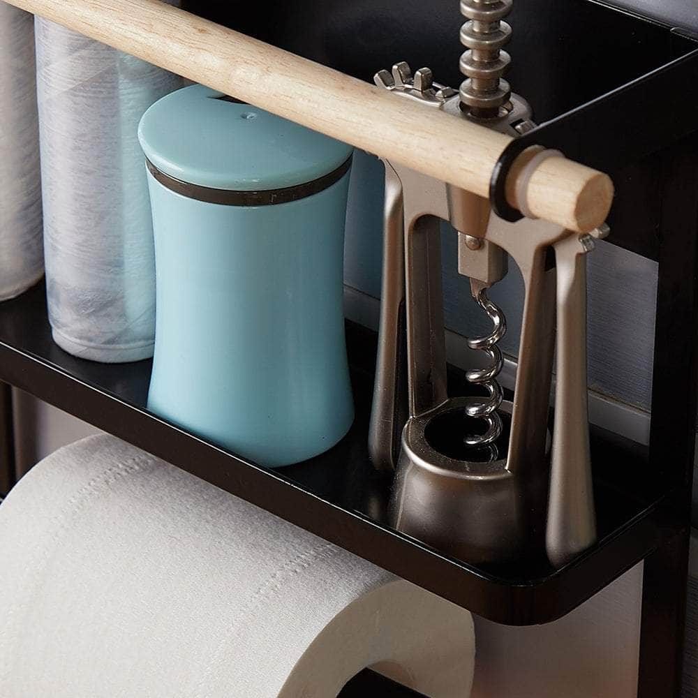 Magnetic Refrigerator Rack With Hooks For Spice Jars And Paper Storage