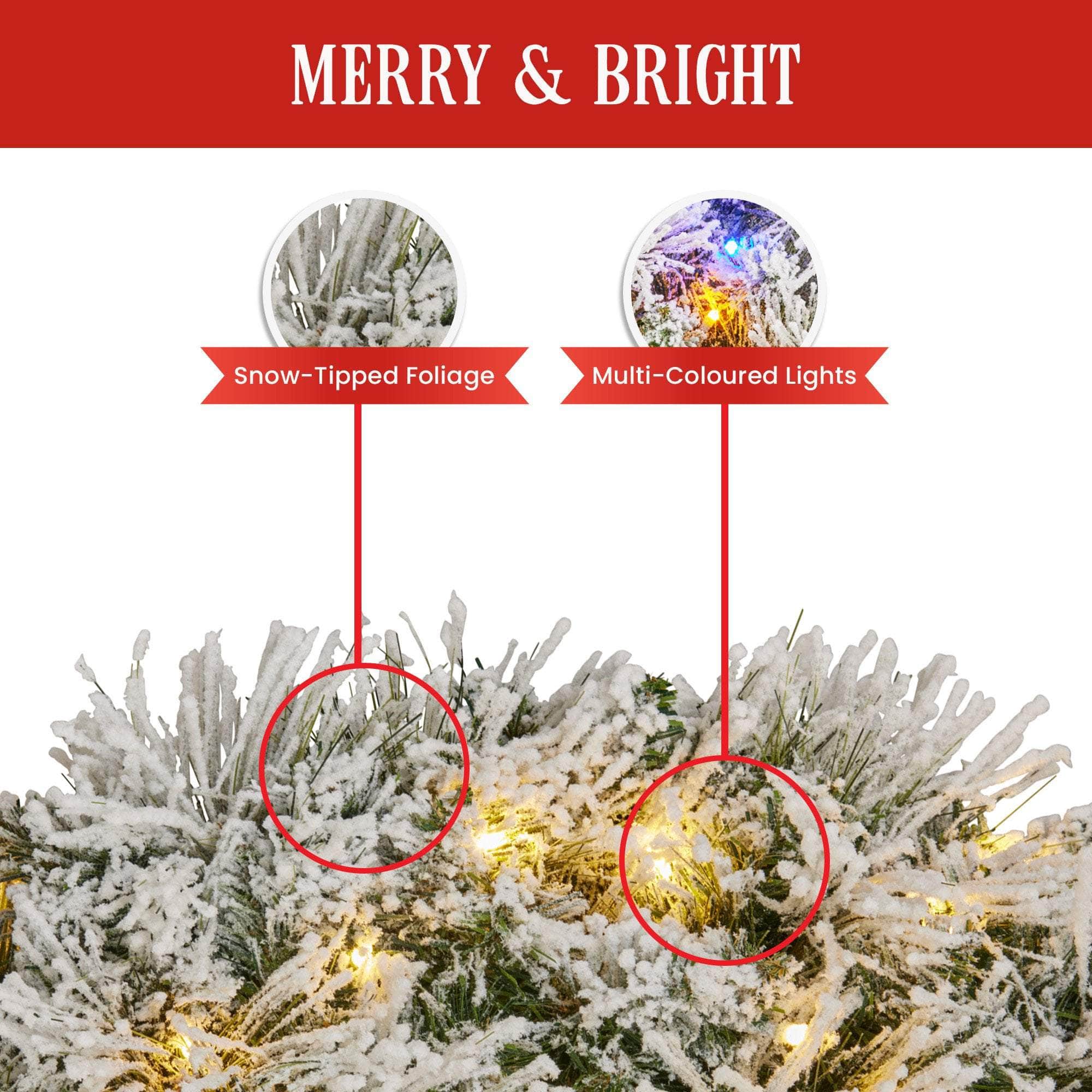 Majestic Snow Christmas Wreath - 61cm