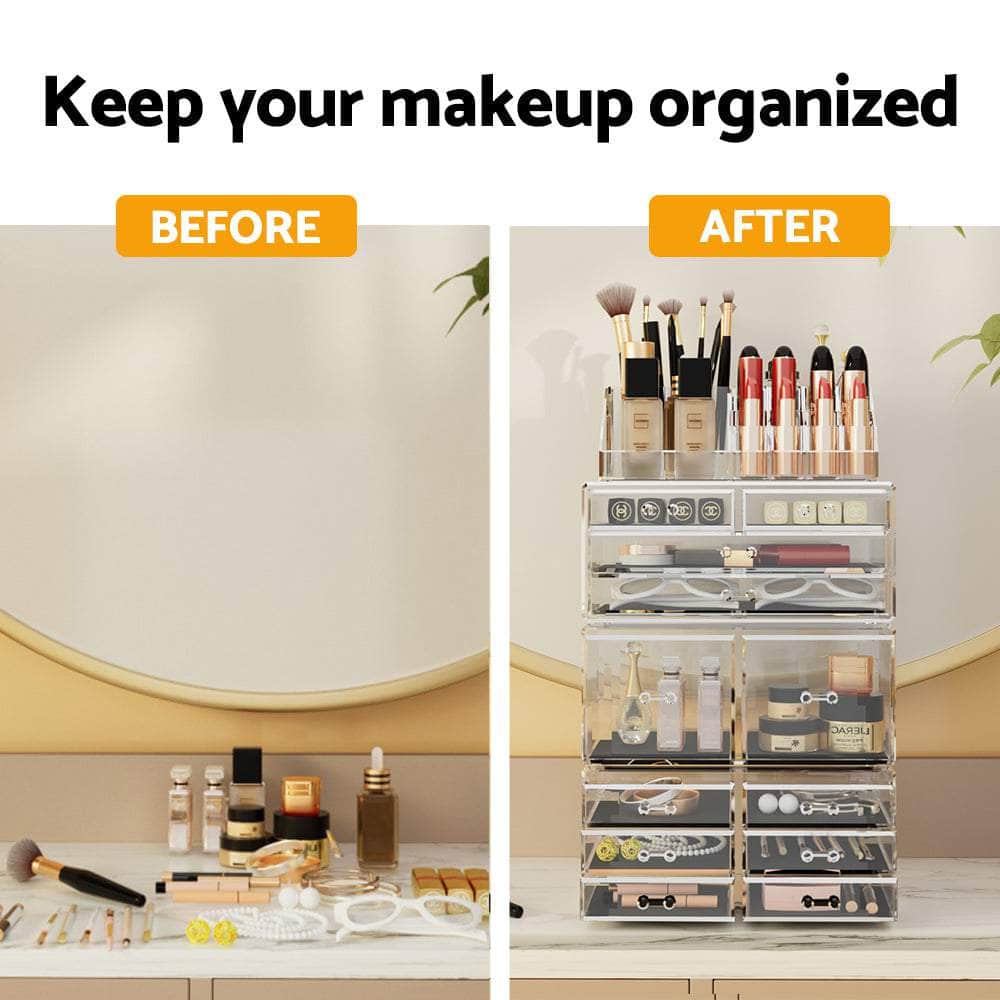 Makeup Case Acrylic Cosmetic Organizer Storage Box Jewellery Holder