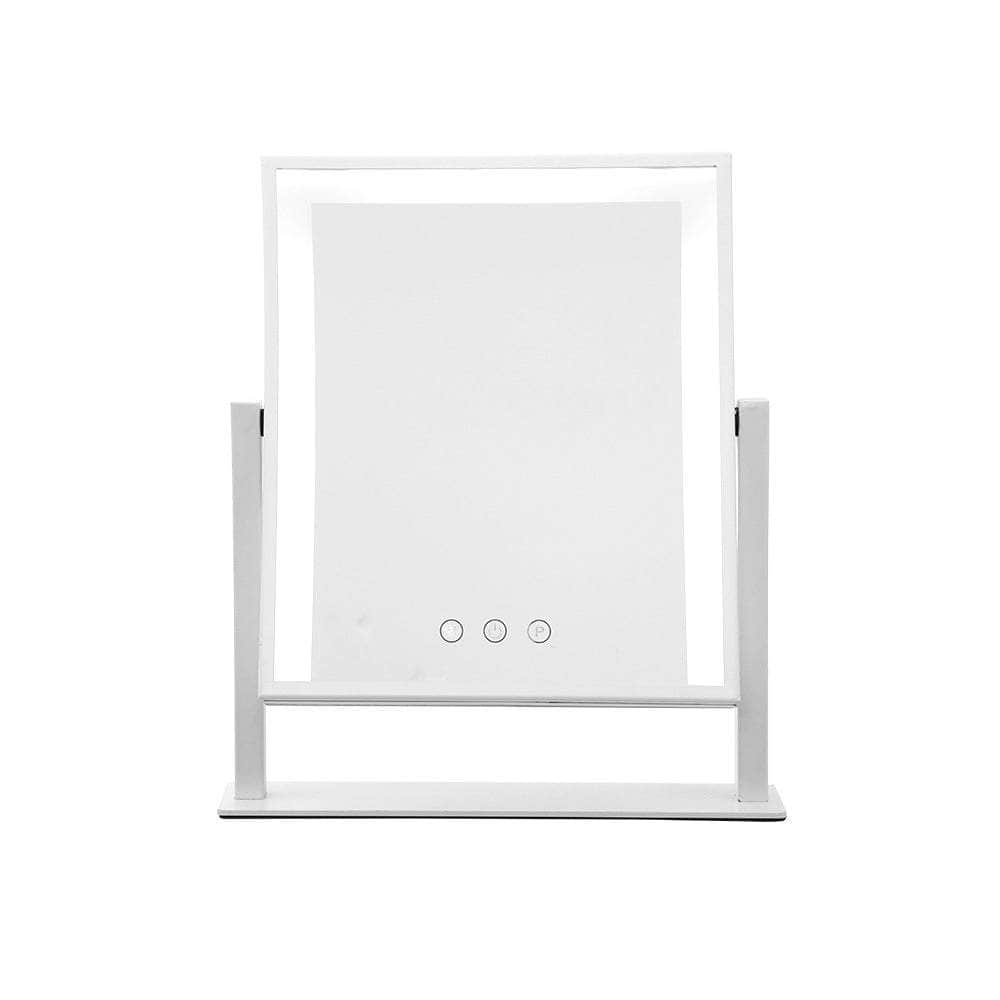 Makeup Mirror 25x30cm Hollywood Vanity with LED Light Rotation White