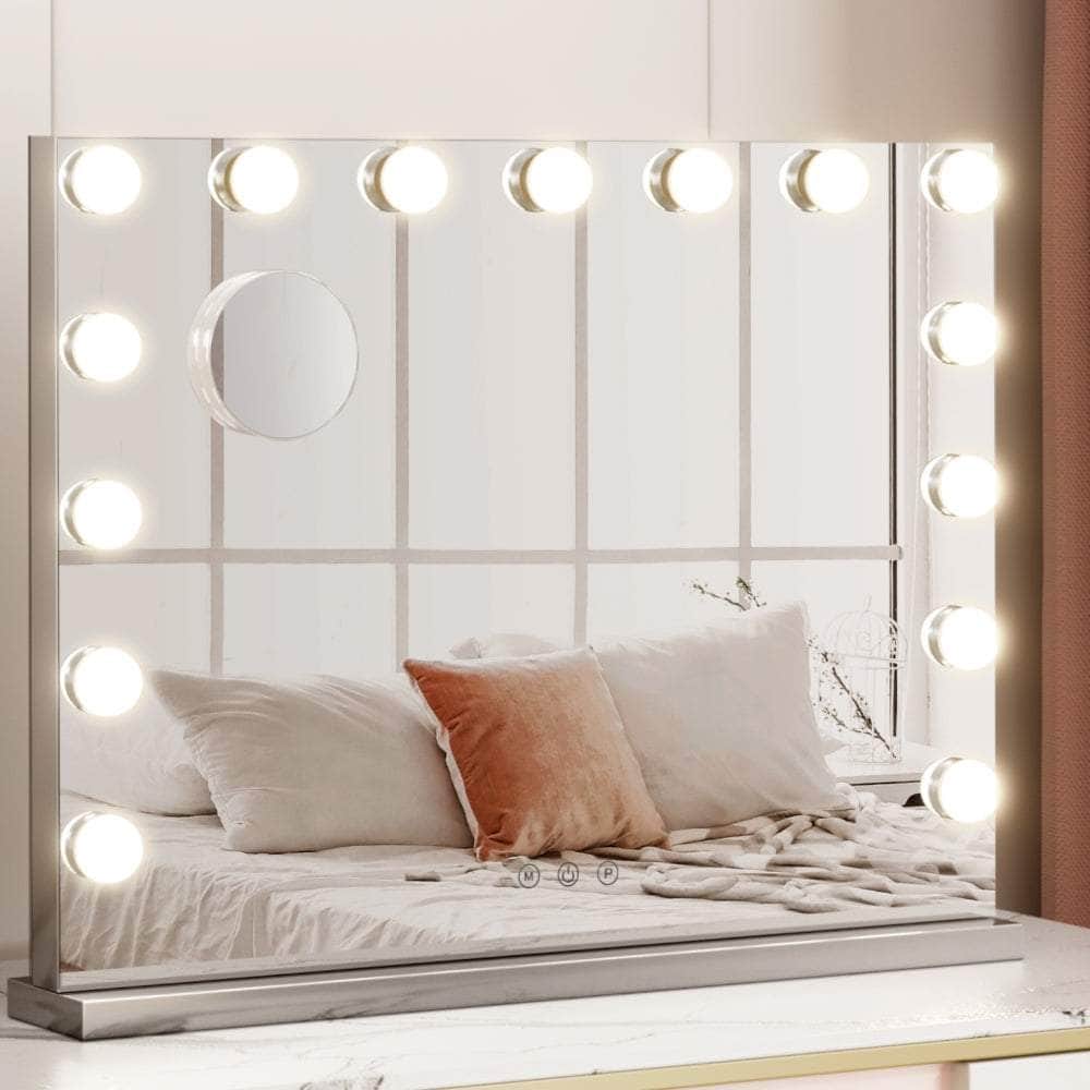 Makeup Mirror 58x46cm Hollywood Vanity with LED Light Tabletop Wall