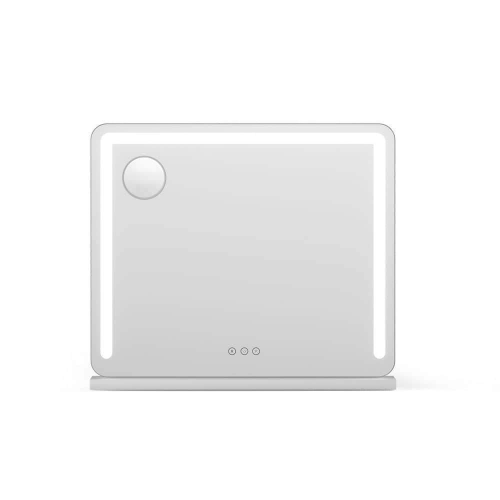 Makeup Mirror 60x50cm Hollywood Vanity with LED Light Tabletop White