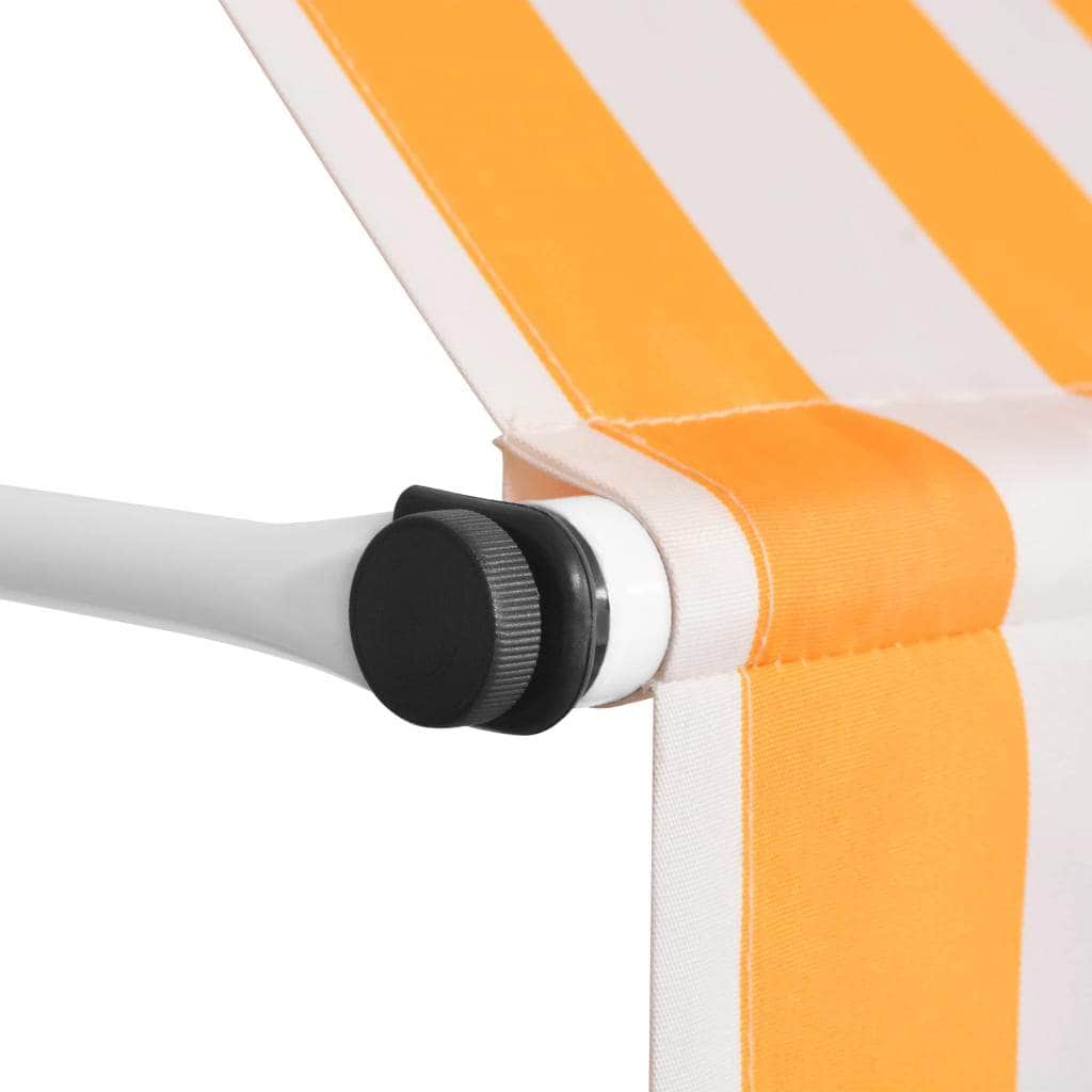 Manual Retractable Awning 250 cm Yellow and White Stripes - Simple deals