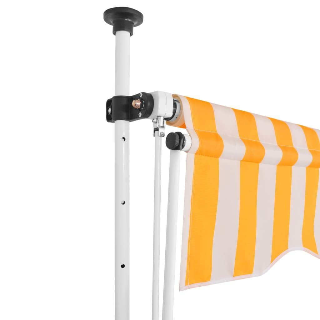 Manual Retractable Awning 250 cm Yellow and White Stripes - Simple deals