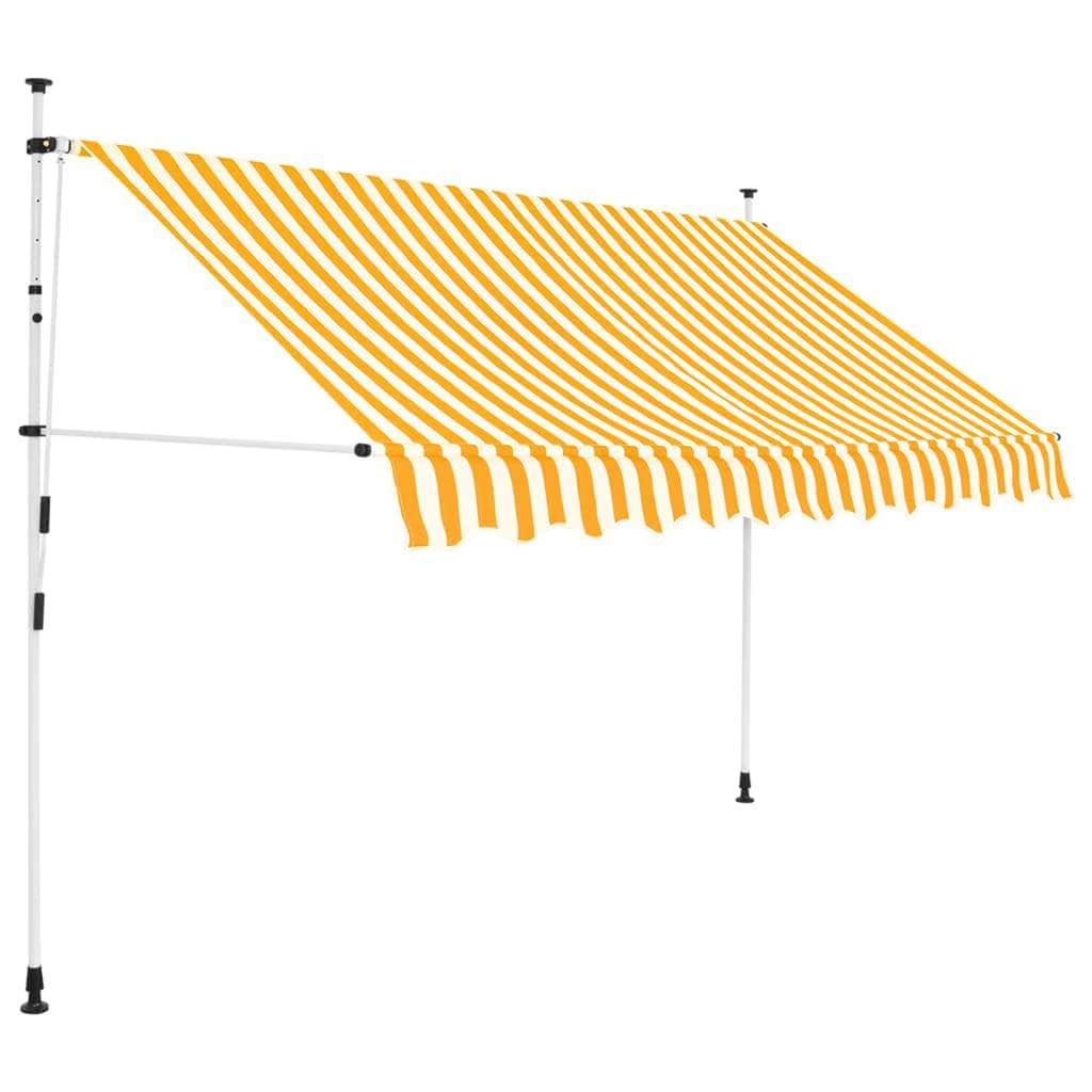 Manual Retractable Awning 250 cm Yellow and White Stripes - Simple deals