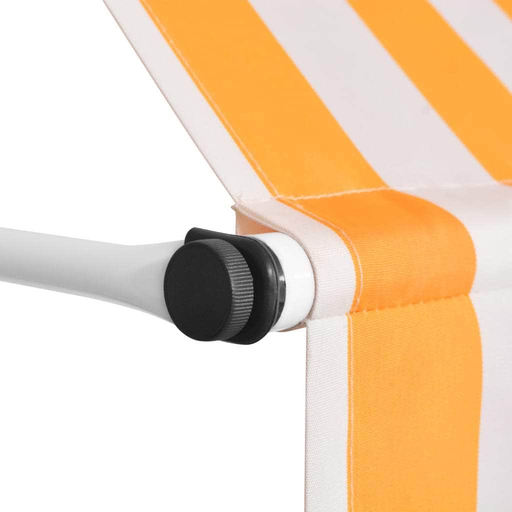 Manual Retractable Awning 300 cm Yellow and White Stripes