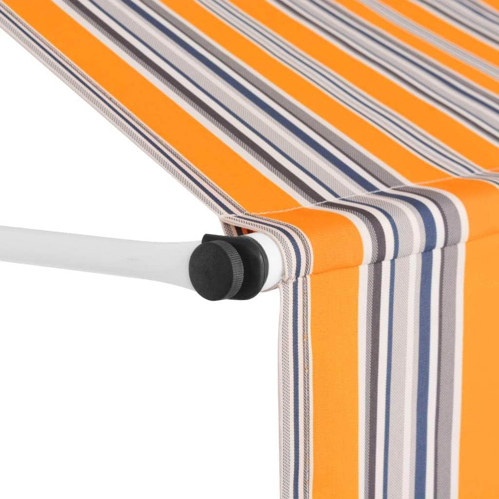 Manual Retractable Awning 400 cm Yellow and Blue Stripes