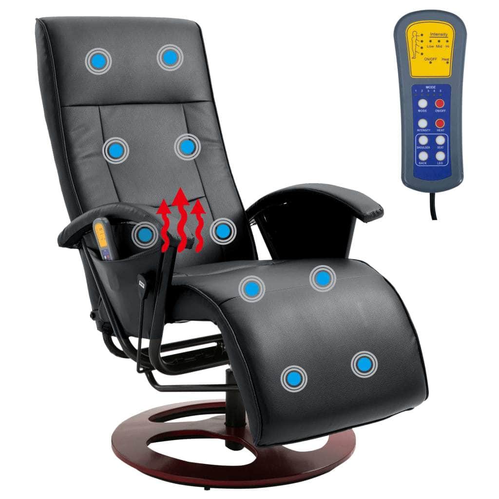 Massage Chair Black Leather