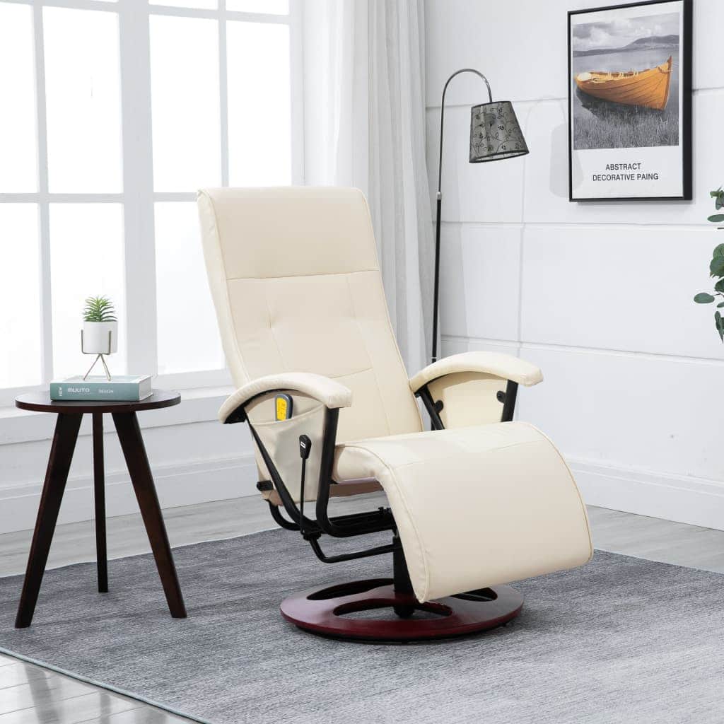 Massage Chair Cream White Leather
