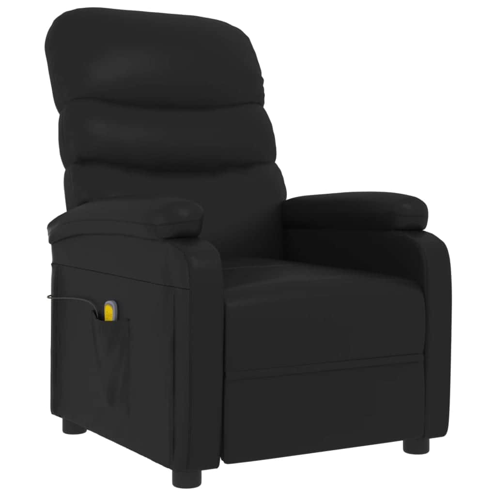 Massage Chair Faux Leather Black