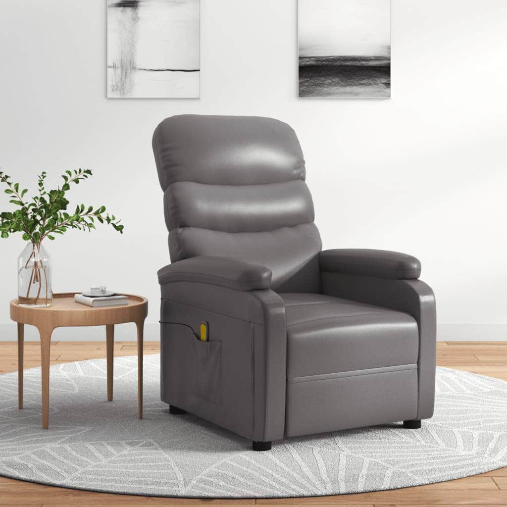 Massage Chair Faux Leather Black