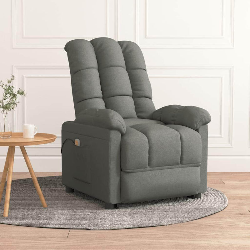Massage Chair Light Grey Fabric with Arm Chairs, Recliners & Sleeper Chairs - photo 16