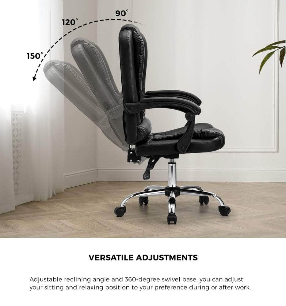 Massage Office Chair Racing Chairs PU Leather Black