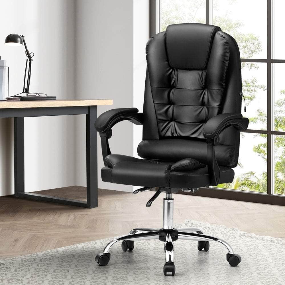 Massage Office Chair Racing Chairs PU Leather Black