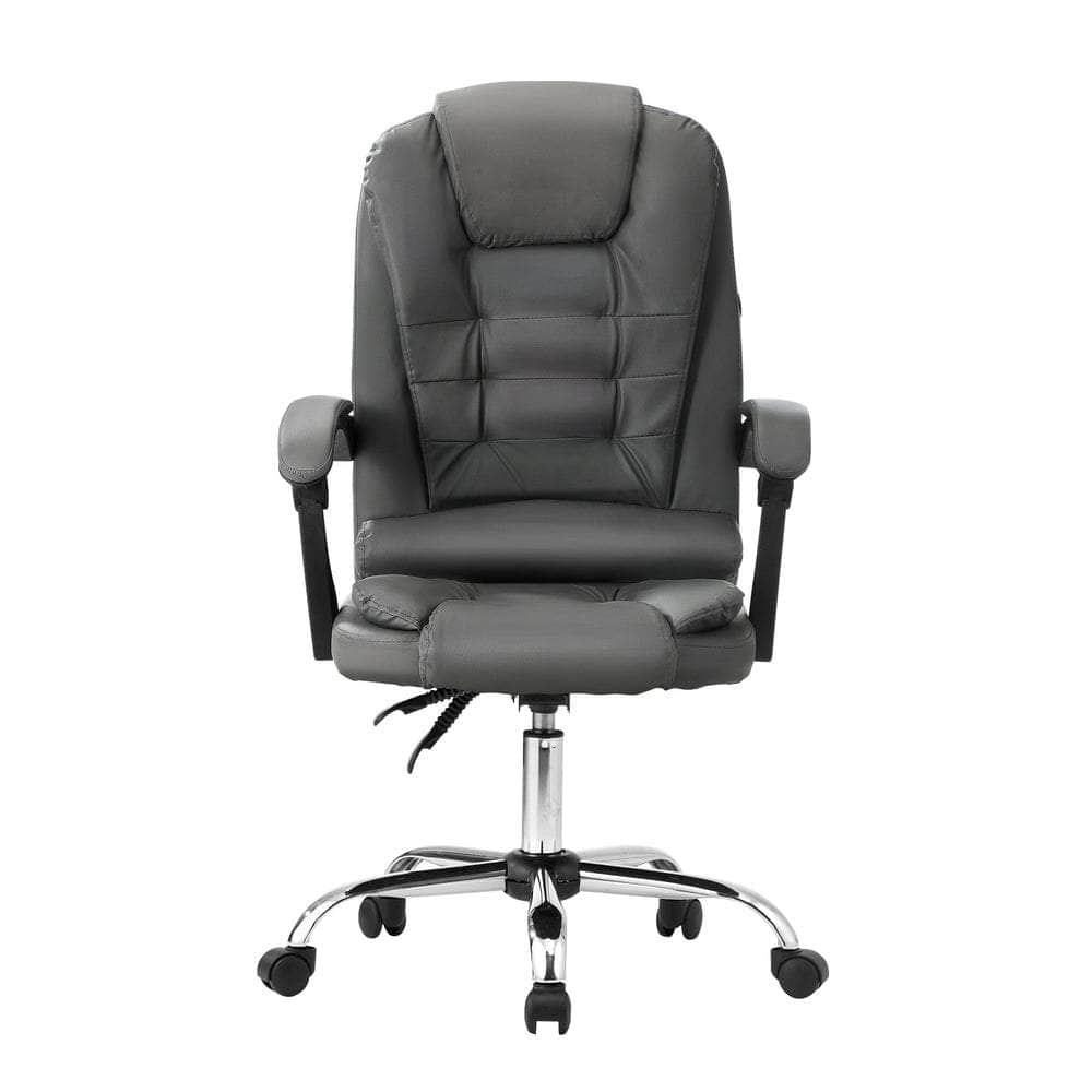 Massage Office Chair Racing Chairs PU Leather Grey