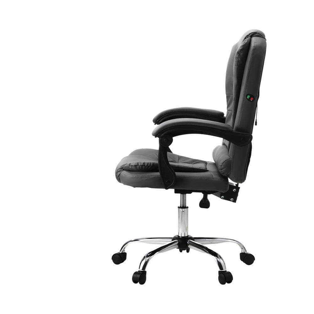 Massage Office Chair Racing Chairs PU Leather Grey