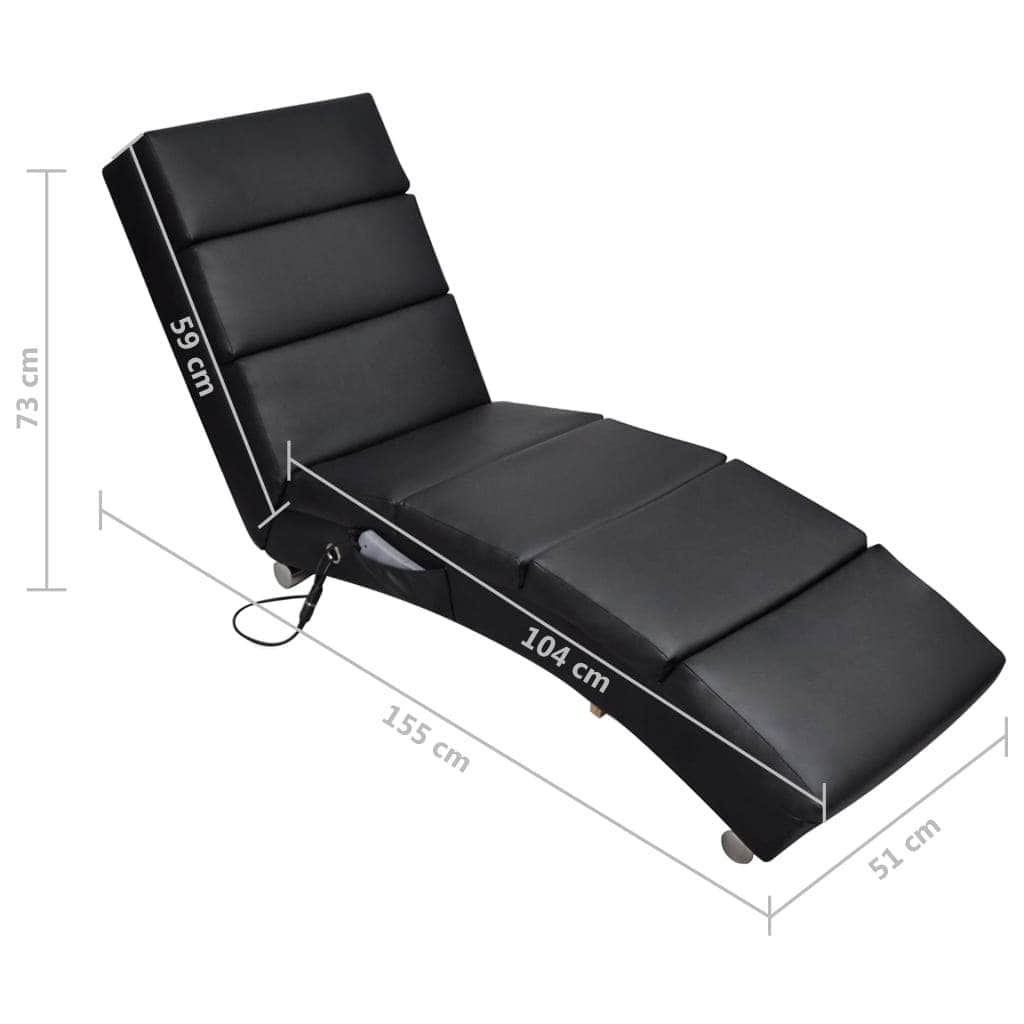 Massage Recliner Black Leather