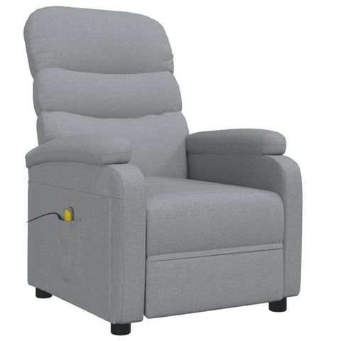 Massage Recliner Light Grey Fabric