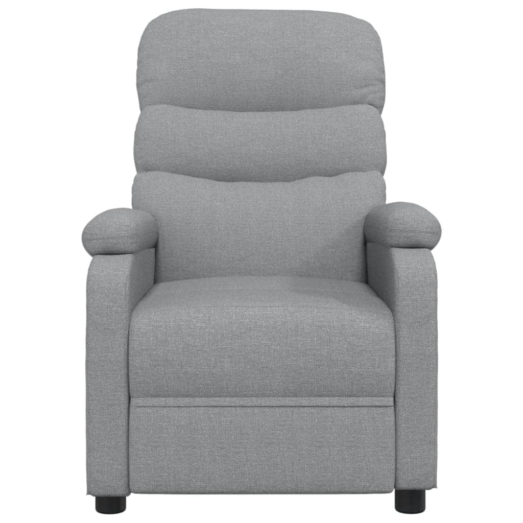 Massage Recliner Light Grey Fabric